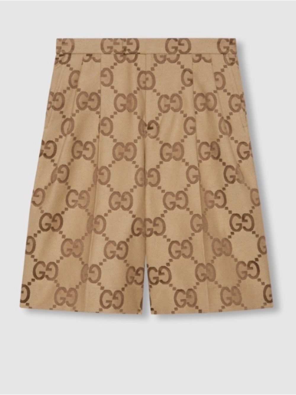 Gucci Beige and Brown GG Jacquard Wide-Leg Women's Shorts